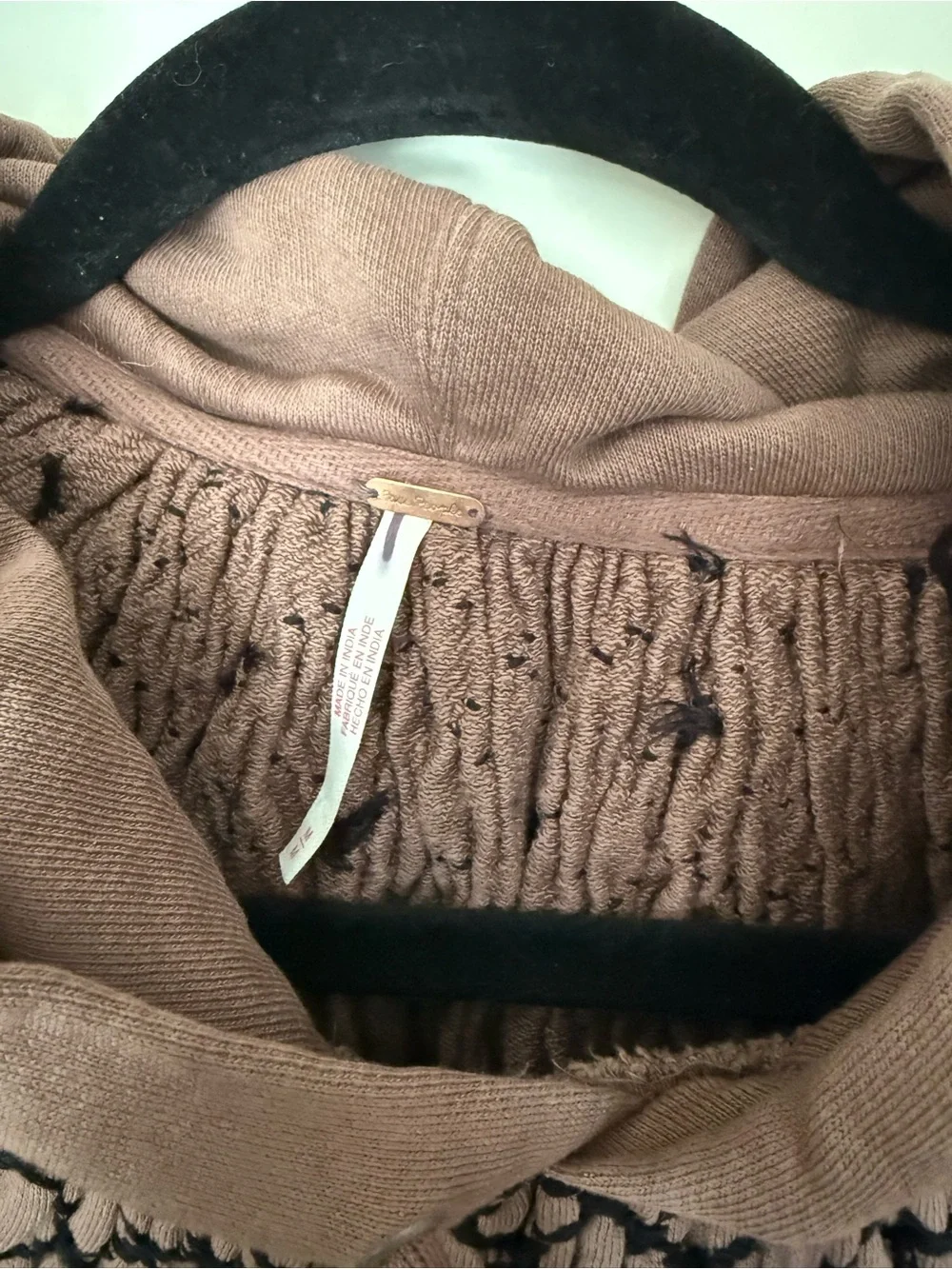 Free People Mauve Smocked Hoodie Tunic